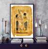Постер - Египетская картина на папирусе, 60 x 90 см, Постер в раме, Винтаж