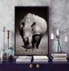 Poster - Rhinoceros, 30 x 60 см, Canvas on frame, Black & White
