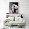 Poster - Rhinoceros, 30 x 60 см, Canvas on frame, Black & White