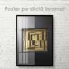 Poster - Metallic With golden details abstraction, 30 x 45 см, Canvas on frame, Abstract