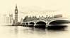 Постер - Фотография Лондонского моста, 90 x 45 см, 90 x 30 см, Постер на Стекле в раме, Винтаж