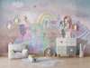 Wall Mural - Colorful Lamas in fairytale and rainbow