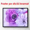 Постер - Фиолетовые весенние цветы, 90 x 45 см, Постер в раме, Цветы