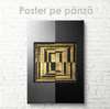 Poster - Metallic With golden details abstraction, 30 x 45 см, Canvas on frame, Abstract