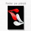 Постер - Красно белые губы, 30 x 45 см, Холст на подрамнике