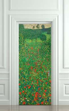 3D door sticker, Poppy field - Gustav Klimt, 60 x 90cm