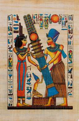 Постер - Египетский рисунок, 45 x 90 см, Постер на Стекле в раме