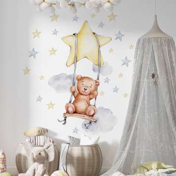 Wall decals, A teddy bear on a swing