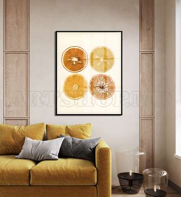 Poster - Orange Citrus, 30 x 45 см, Canvas on frame, Food and Drinks