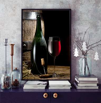 Poster - Vin, 60 x 90 см, Poster inramat pe sticla