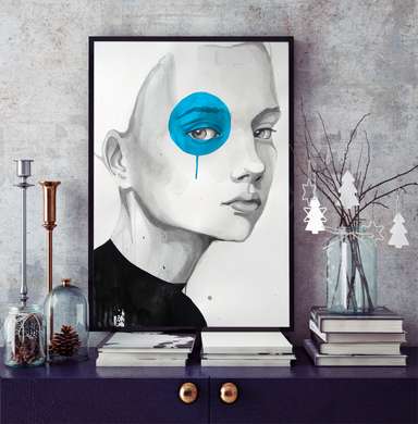 Poster - Art, 60 x 90 см, Framed poster on glass, Black & White