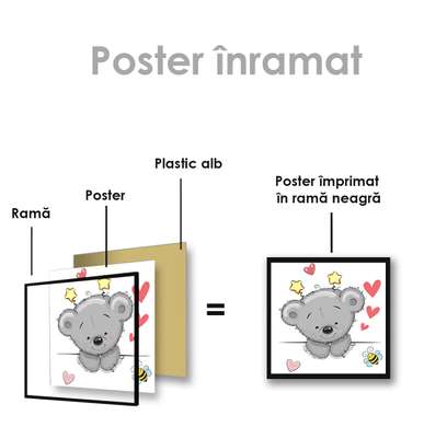 Poster - Koala drăguț, 40 x 40 см, Panza pe cadru, Pentru Copii
