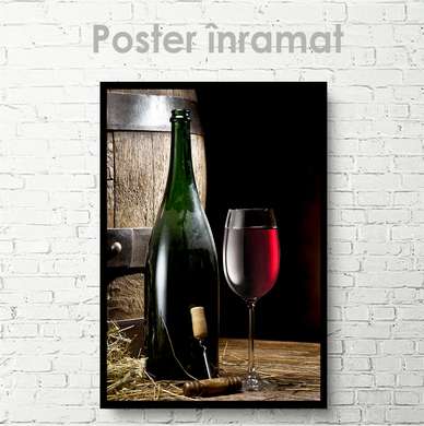 Постер - Вино, 60 x 90 см, Постер на Стекле в раме, Еда и Напитки