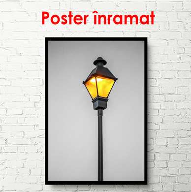 Poster - Street lamp, 45 x 90 см, Framed poster on glass, Minimalism