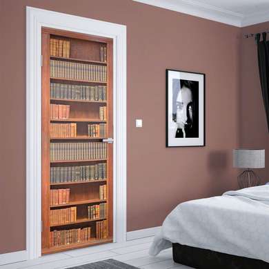 3D door sticker, Bookshelves, 80 x 200cm, Door Sticker