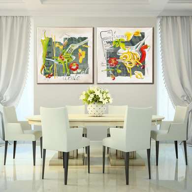 Poster - Spaghetti, 40 x 40 см, Canvas on frame, Sets