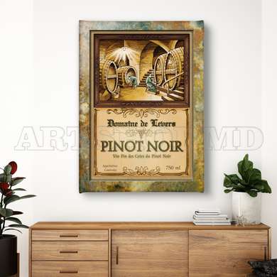 Poster - Poster with wine cellar, 60 x 90 см, Framed poster on glass, Provence