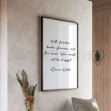 Poster - Citatul lui Oscar Wilde, 60 x 90 см, Poster inramat pe sticla, Citate