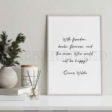 Poster - Oscar wilde quote, 60 x 90 см, Framed poster on glass, Quotes