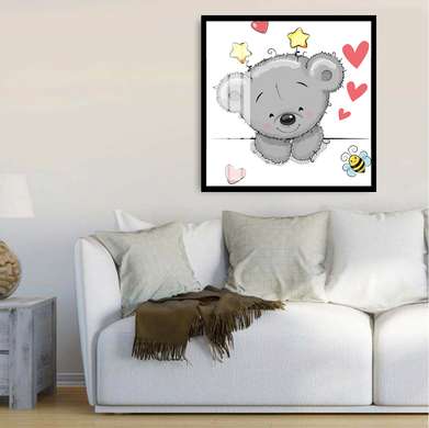 Постер - Милый коала, 40 x 40 см, Холст на подрамнике, Для Детей
