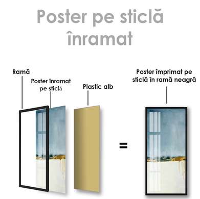Poster - Delicate minimalism, 45 x 90 см, Framed poster on glass, Abstract