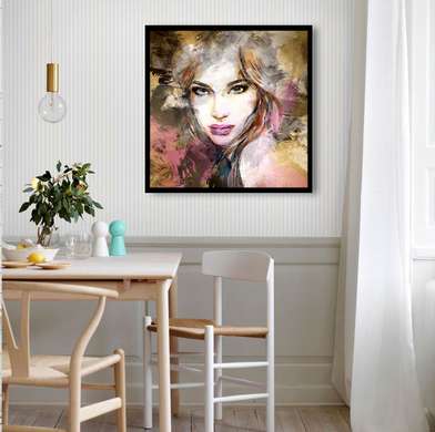 Poster - Painted girl, 40 x 40 см, Canvas on frame