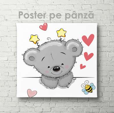Poster - Koala drăguț, 40 x 40 см, Panza pe cadru, Pentru Copii