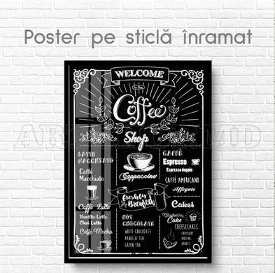 Постер - Coffee Shop, 60 x 90 см, Постер на Стекле в раме, Еда и Напитки