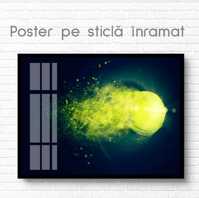 Poster - Minge de tenis, 90 x 60 см, Poster inramat pe sticla