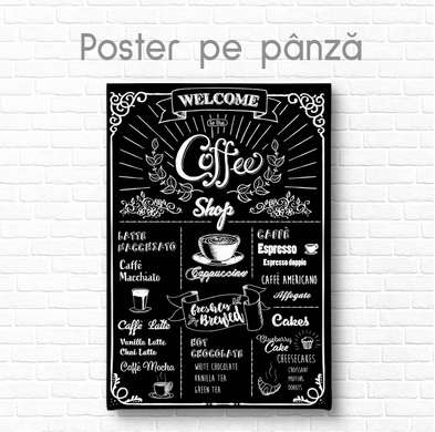 Poster - Coffee Shop, 30 x 45 см, Panza pe cadru