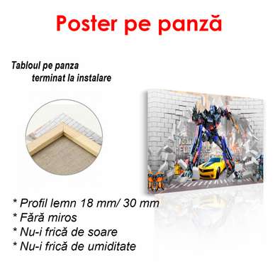 Poster - Blue transformer in the city, 90 x 60 см, Framed poster