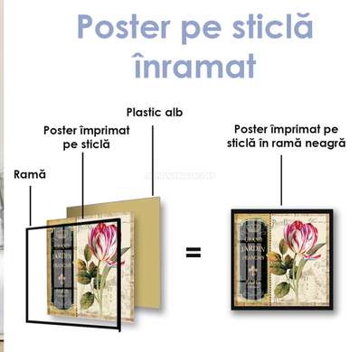 Постер - Винтажное искусство, 100 x 100 см, Постер на Стекле в раме, Прованс