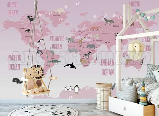 Nursery Wall Mural - Pink card