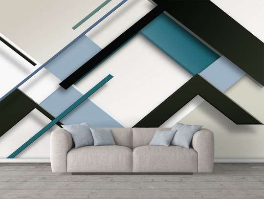 Wall Mural - Geometric abstract blue color