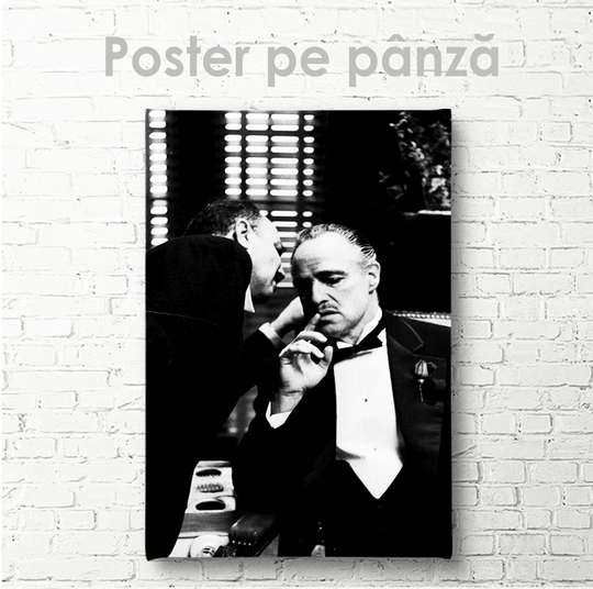 Постер - Крестный отец, 30 x 45 см, Холст на подрамнике
