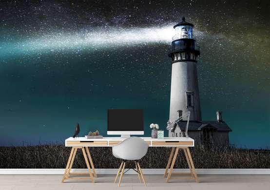 Wall Mural - Lighthouse in the night sky