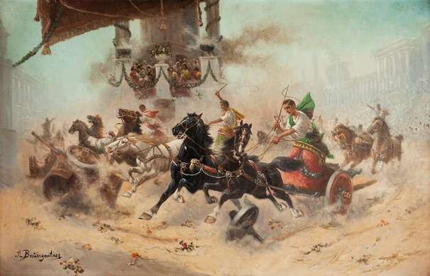 Poster - Battle in ancient Rome, 45 x 30 см, Canvas on frame, Art
