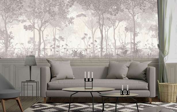 Wall Mural - Panoramic forest in gentle shades