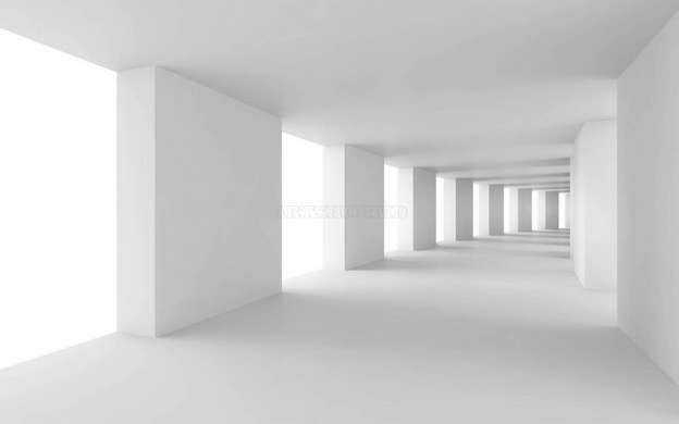 3D Wallpaper - Corridor with white walls
