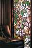 Window Privacy Film, Decorative stained glass window with magnolia flowers, 60 x 90cm, Transparent, Window Film