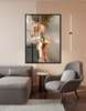 Poster - Oil Painted Girl with Beige Dress, 60 x 90 см, Framed poster on glass, Nude