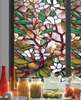 Самоклейка для окон, Декоративный витраж с цветами магнолии, 60 x 90cm, Transparent, Витражная Пленка