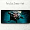 Poster, Câinele sub apă, 60 x 30 см, Panza pe cadru, Animale