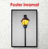 Постер - Уличный фонарь, 45 x 90 см, Постер на Стекле в раме, Минимализм
