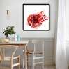 Poster - Pomegranate on a white background, 100 x 100 см, Framed poster on glass, Food and Drinks