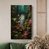 Poster - The path through the depths of the forest, 30 x 60 см, Framed poster, Botanical