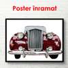 Постер - Бордовый автомобиль на белом фоне, 90 x 60 см, Постер в раме, Транспорт