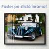 Poster - Mașină retro clasică în negru, 45 x 30 см, Panza pe cadru, Transport