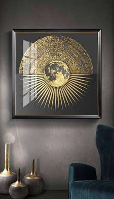 Poster - Golden moon, 40 x 40 см, Canvas on frame