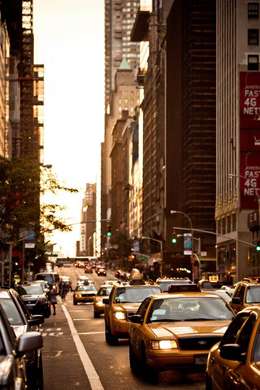 Poster - Trafic auto în oraș, 60 x 90 см, Poster inramat pe sticla, Orașe și Hărți